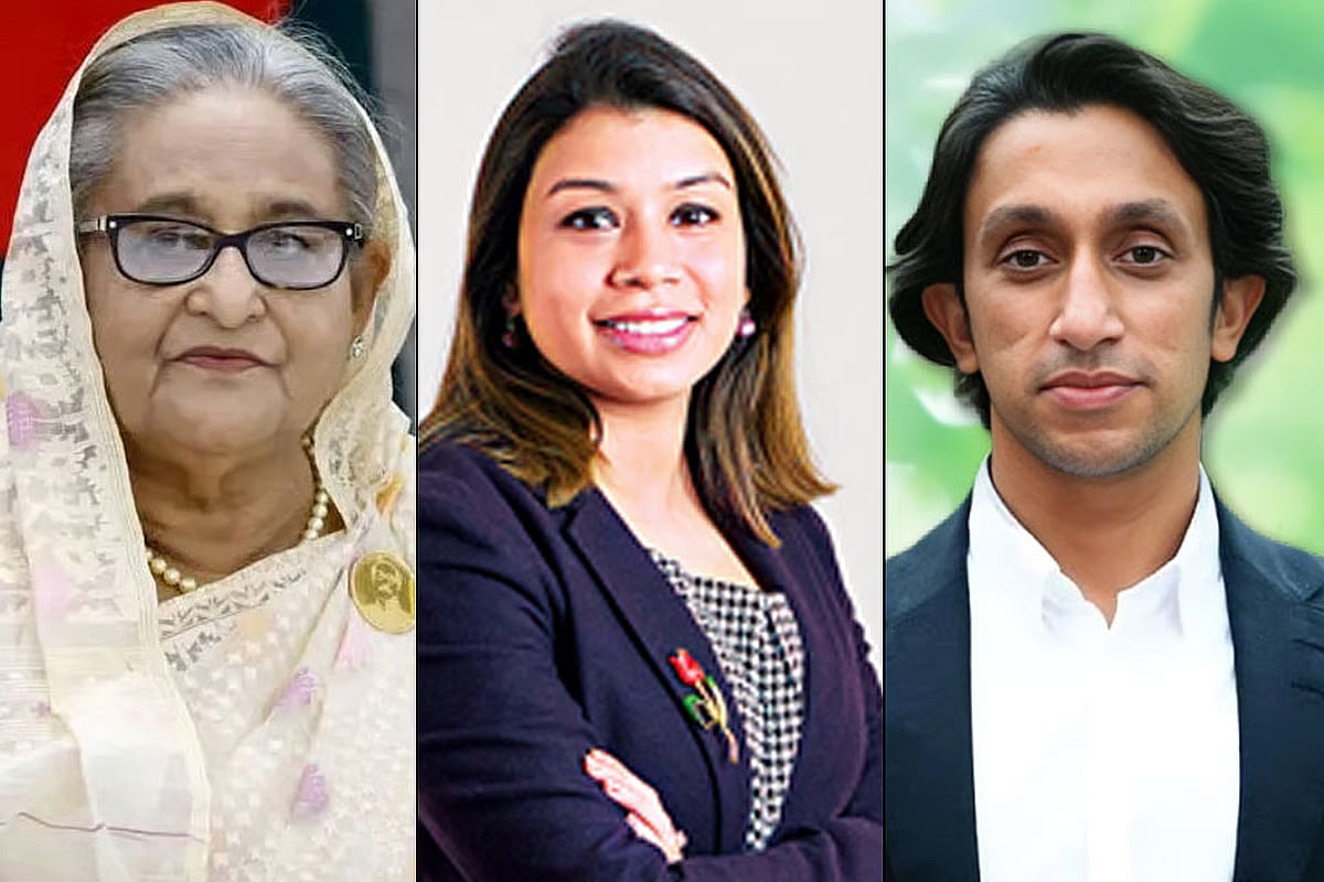 Sheikh Hasina, Tulip Siqqiq and Radwan Mujib Siddiq.