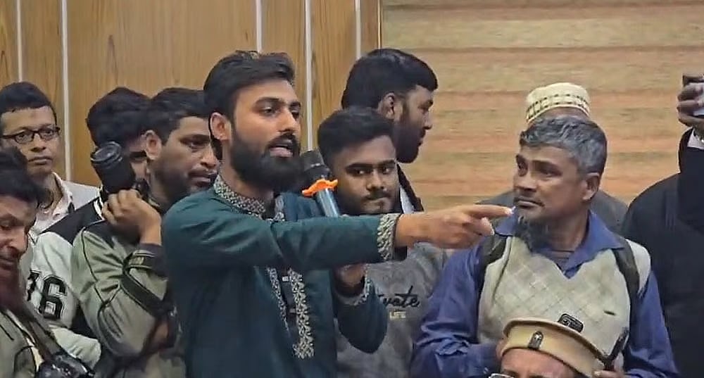 Photo shows Nahidul Islam, organisational secretary of the district committee of the National Citizen Party whose activities are suspended in Rajshahi and former district convener of the Anti-Discrimination Student Movement.