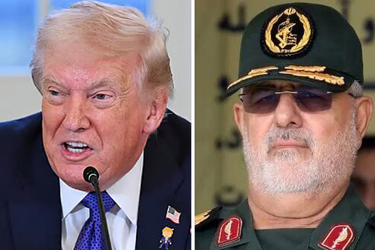 US President Donald Trump and Iran's Revolutionary Guards commander General Mohammad Pakpour.
