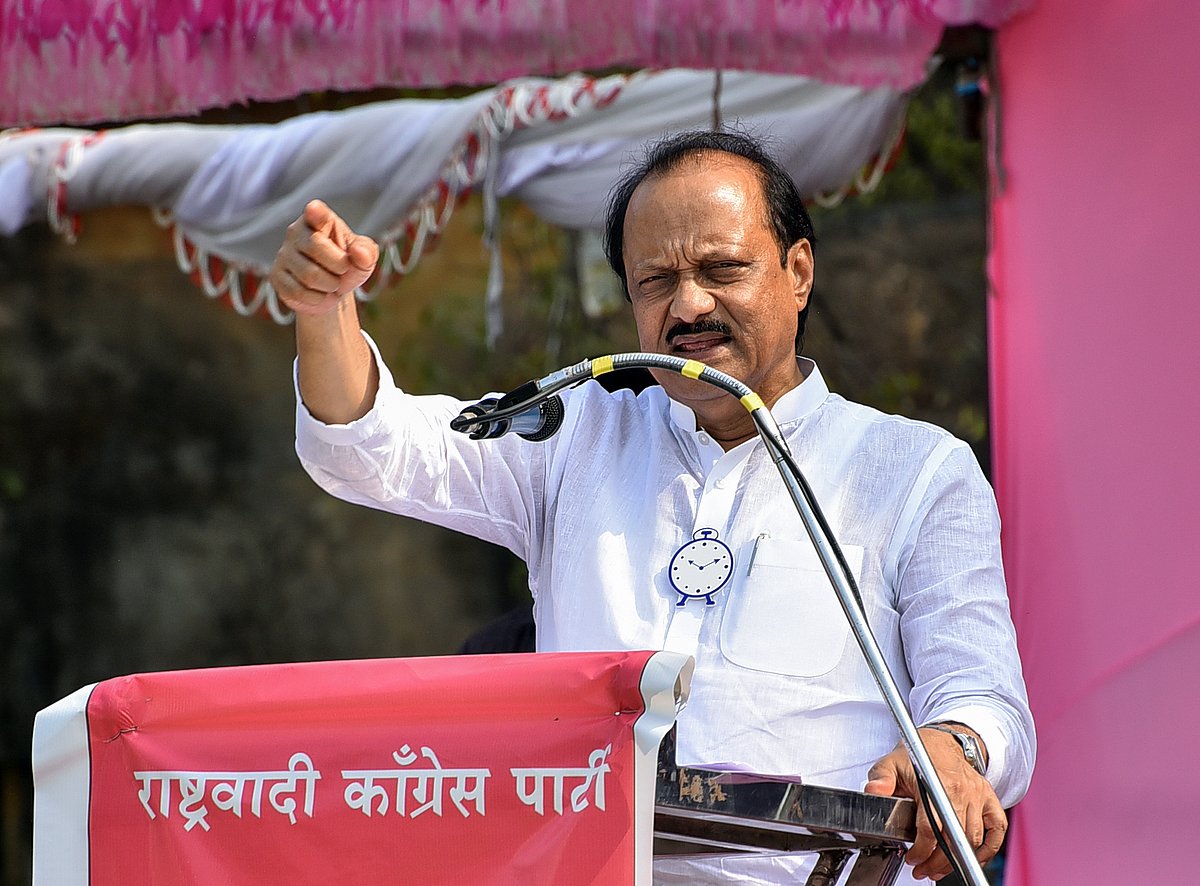 Maharashtra deputy chief minister Ajit Pawar speaks during the Municipal Council election campaign, in Akola, Maharashtra, on 26 November 2026