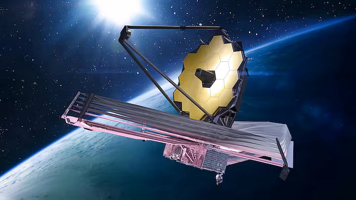 Artist's rendering of James Webb Space Telescope in space near Earth, in this image released on 19 September, 2023.
