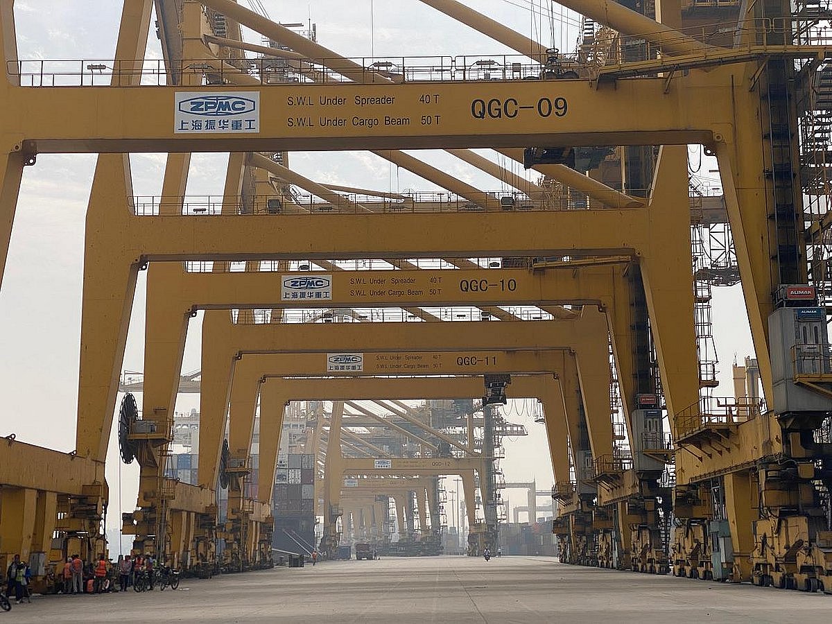 Operations at Chittagong Port’s New Mooring Container Terminal (NCT) have become almost stagnant due to the work stoppage. The photo was taken on 2 February 2026. 