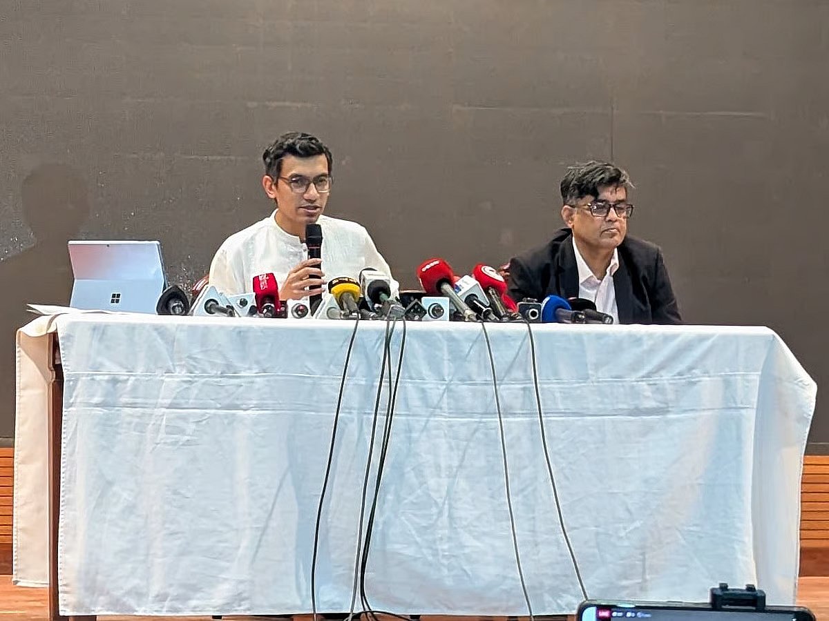 Chief executive officer of the Public Private Partnership (PPP) authority and executive chairman of the Bangladesh Investment Development Authority (BIDA), Ashik Chowdhury addresses a press conference at the Foreign Service Academy in Dhaka on 8 February 2026