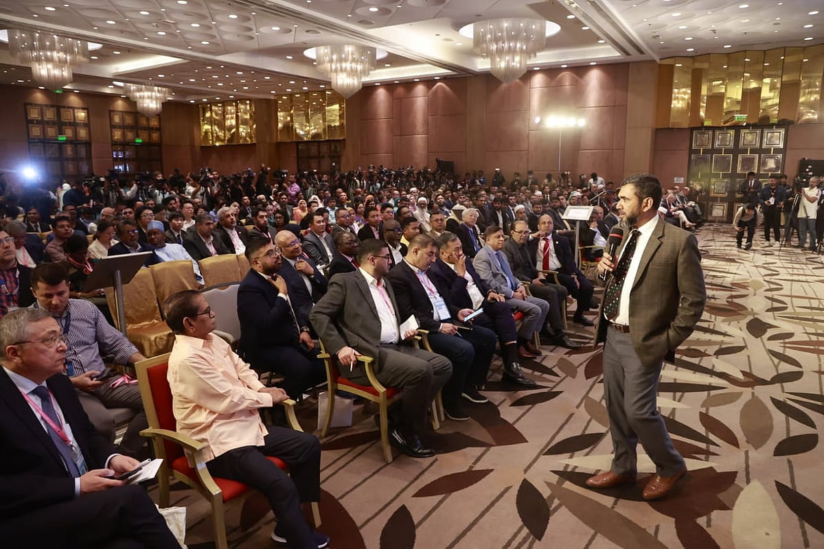 Election Commissioner Brigadier General (retd) Abul Fazal Md Sanaullah briefs domestic and foreign observers and journalists ahead of the 13th parliamentary election at a hotel in Dhaka on 11 February 2026.