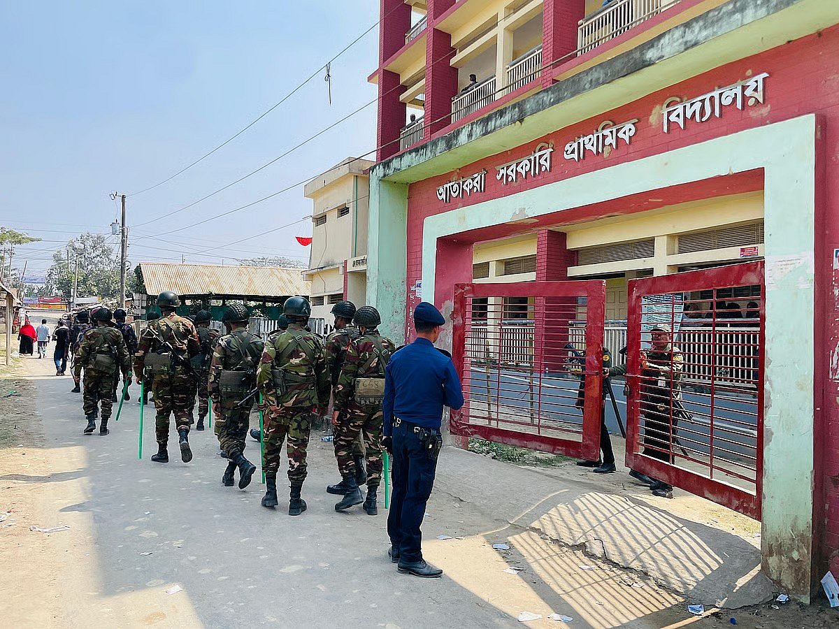 After the crude bomb explosions, members of the army and Border Guard Bangladesh brought the situation under control.