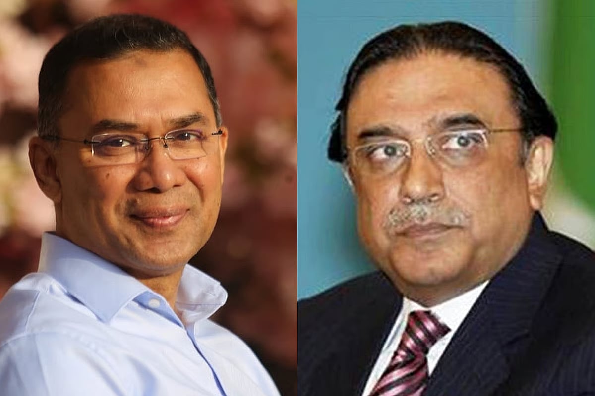 BNP chairman Tarique Rahman and Pakistan president Asif Ali Zardari