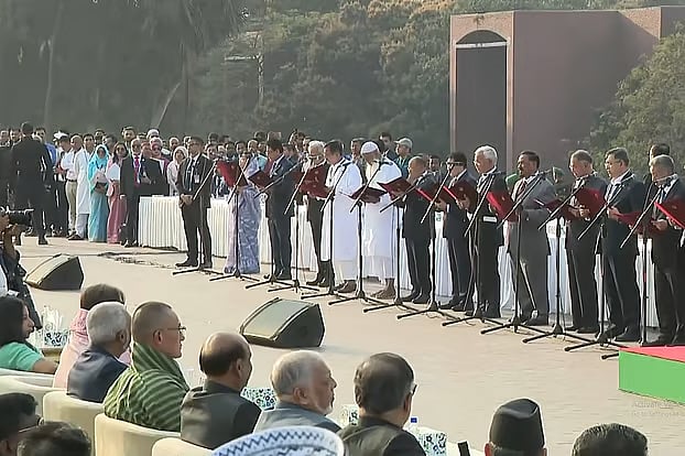 The cabinet members were sworn in by President Md Sahabuddin