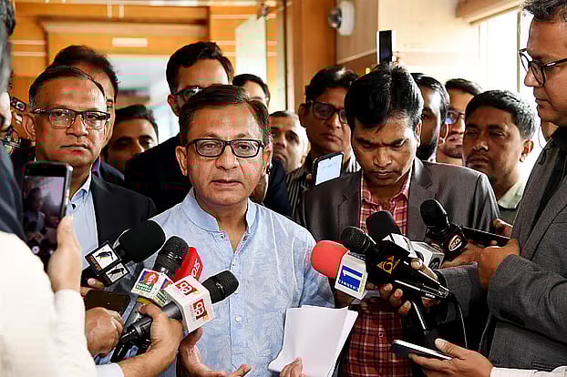 Commerce Minister Khandaker Abdul Muktadir arrived at the secretariat on his first day in office today, Wednesday.