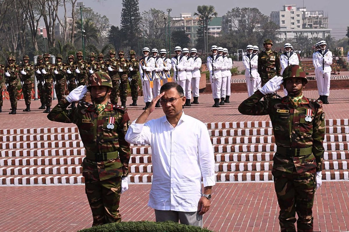 Prime minister Tarique Rahman on 18 February 2026 pays homage to the martyrs of the country’s War of Liberation