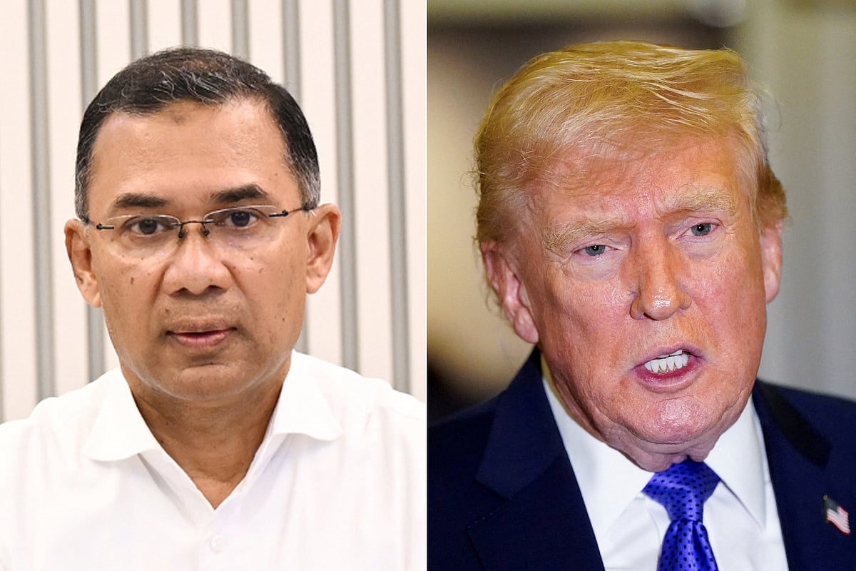 Combination of pictures shows Bangladesh Prime Minister Tarique Rahman and US President Donald Trump 