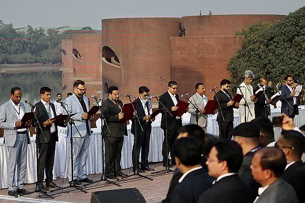 State ministers of the new cabinet taking oath. Jatiya Sangsad Bhaban South Plaza, Dhaka, 17 February 2026
