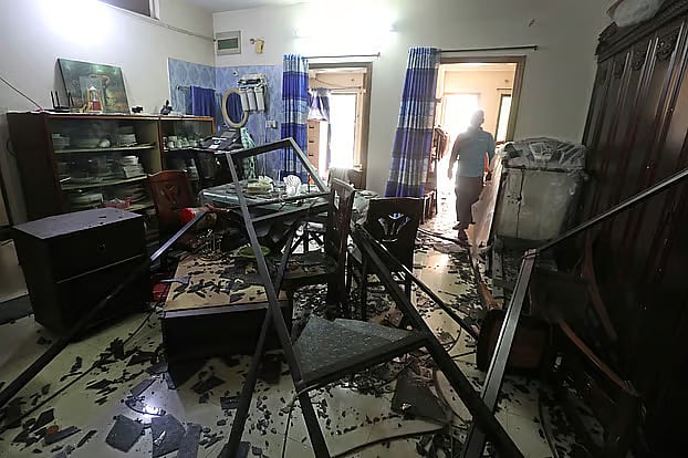 Destroyed furniture of the house