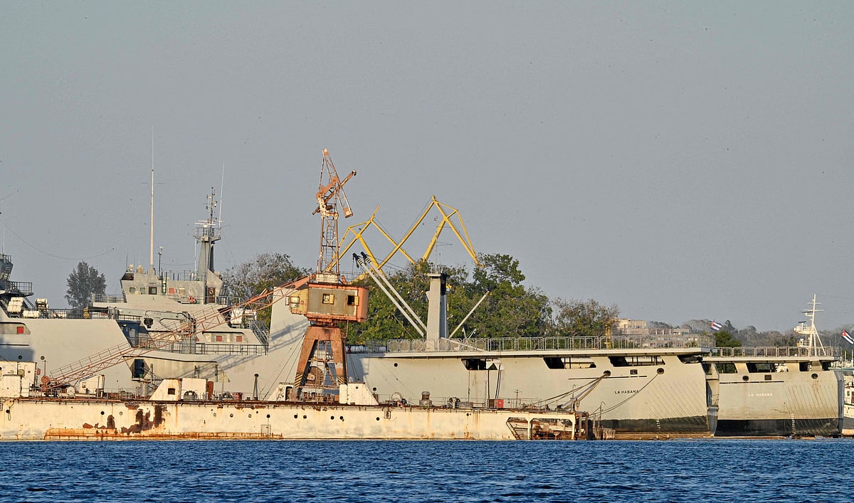 Cuban coast guard ships docked at the port of Havana on 25 February, 2026.