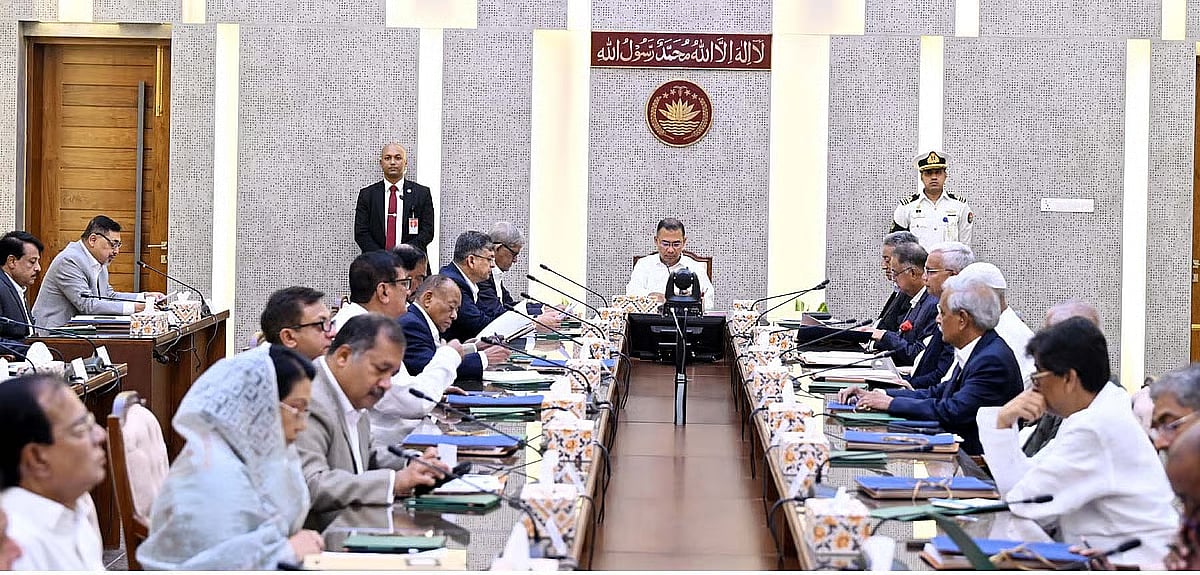 Prime Minister Tarique Rahman chairs a cabinet meeting at the Cabinet Division.