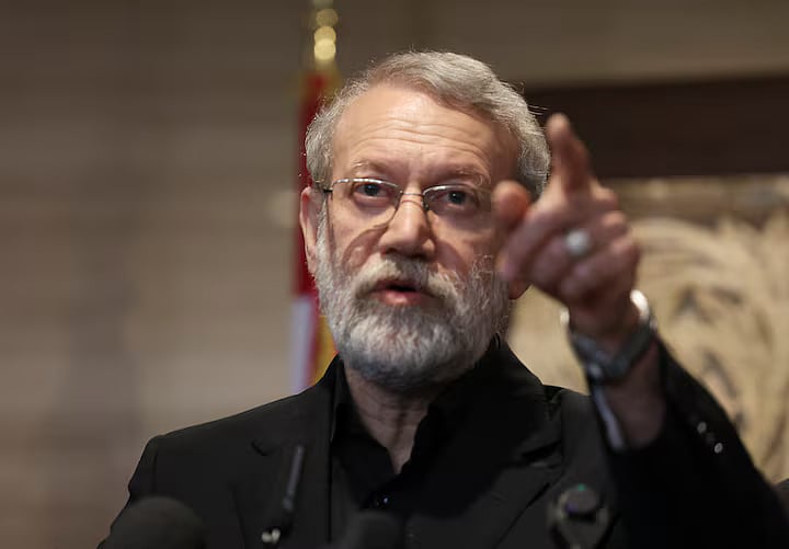 Iran's Supreme National Security Council Secretary Ali Larijani speaks after a meeting, in Beirut, Lebanon August 13, 2025.