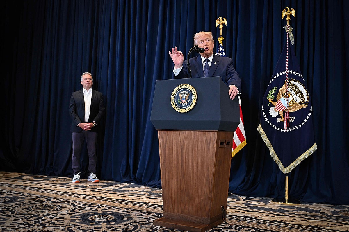 President Trump Speaks To The Press During A News Conference In Doral, Florida