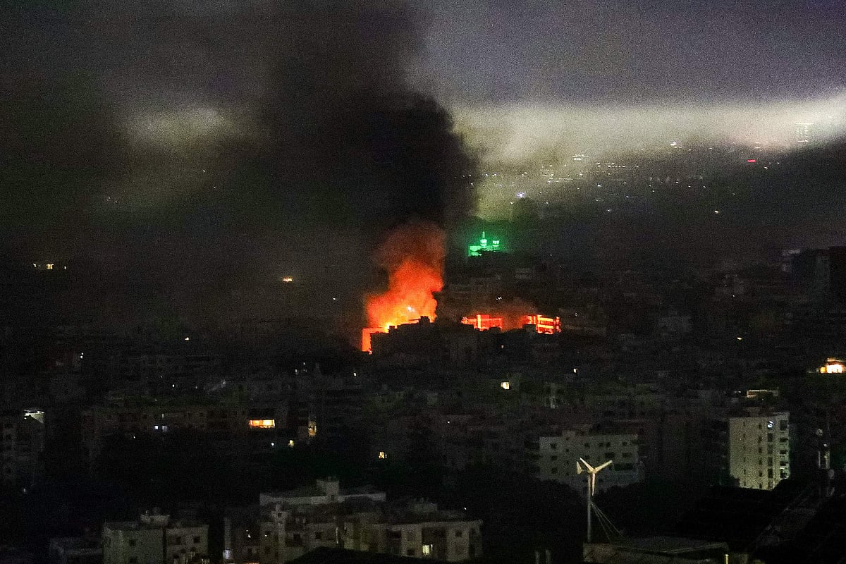 Smoke rises from the site of an Israeli airstrike that targeted an area in Beiruts southern suburbs on 11 March, 2026.