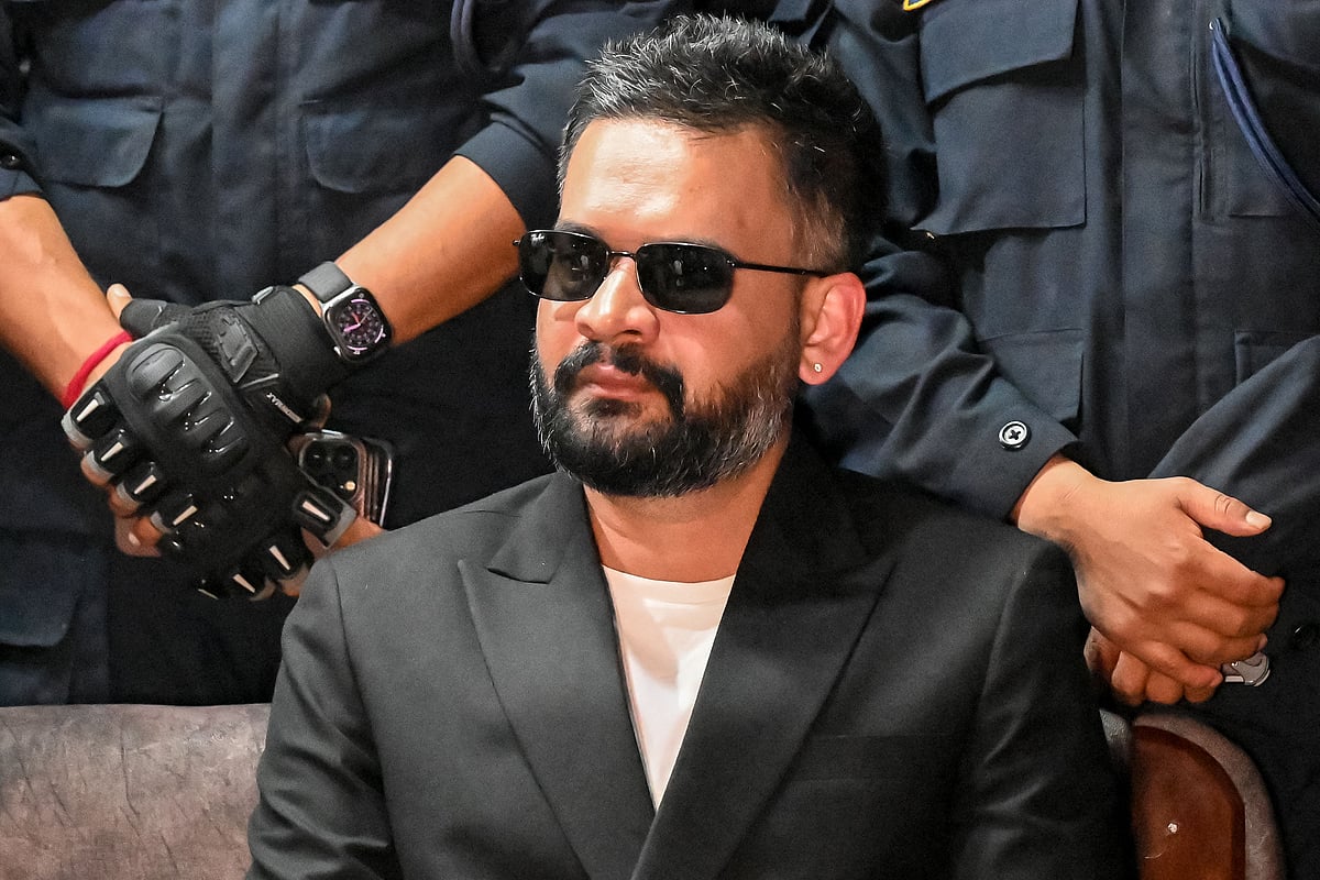 Rastriya Swatantra Party (RSP) election candidate Balendra Shah waits to collect a certificate for his victory in parliamentary elections at the counting centre in Damak in Nepal's Jhapa district on 7 March 2026.