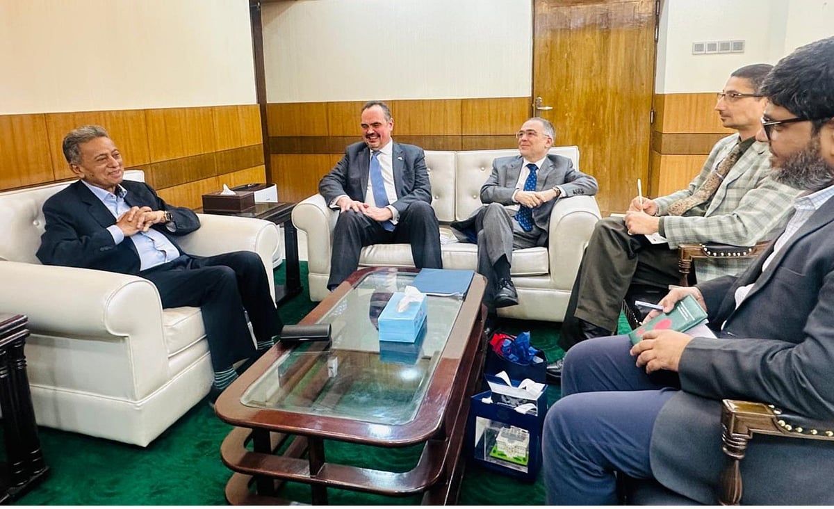 Finance and Planning Minister Amir Khosru Mahmud Chowdhury and US Ambassador to Bangladesh Brent T Christensen holds a meeting at the Planning Ministry in Sher-e-Bangla Nagar, Dhaka on 11 March 2026