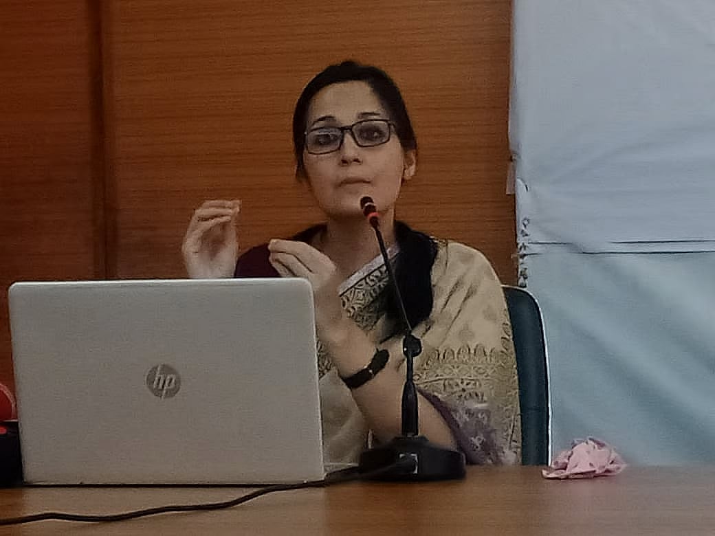 Development economist Maha Mirza addresses a seminar titled “Why a Trade Agreement with the United States Could Be Dangerous for Bangladesh”, organised by the Ganatantrik Odhikar Committee at the Economic Reporters’ Forum auditorium in Bijoynagar, Dhaka on 13 March 2026