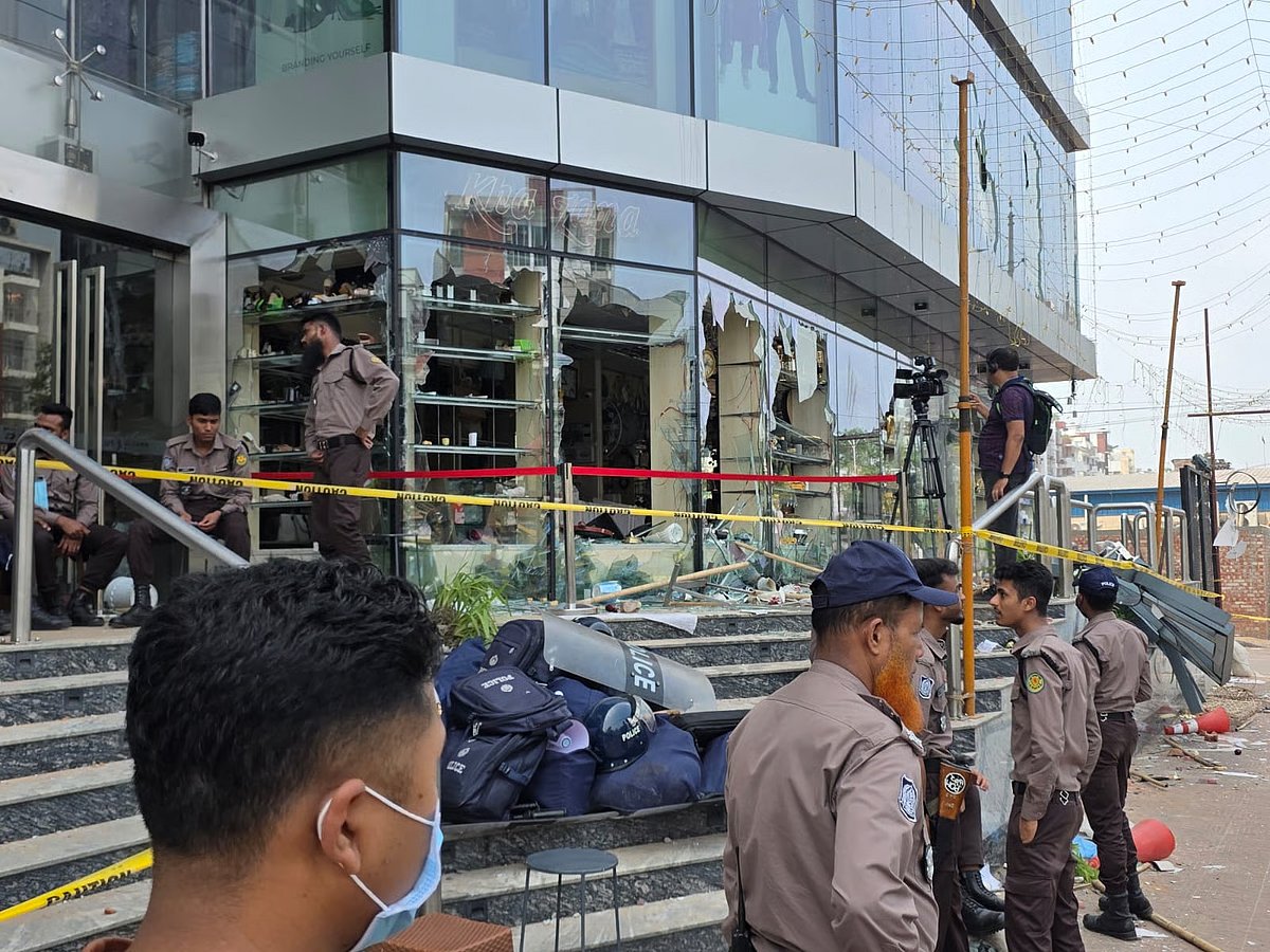 Photo shows the vandalism at Square Shopping Mall on Sonargaon Janapath Road in Uttara Sector 13 in Dhaka on 16 March 2026.