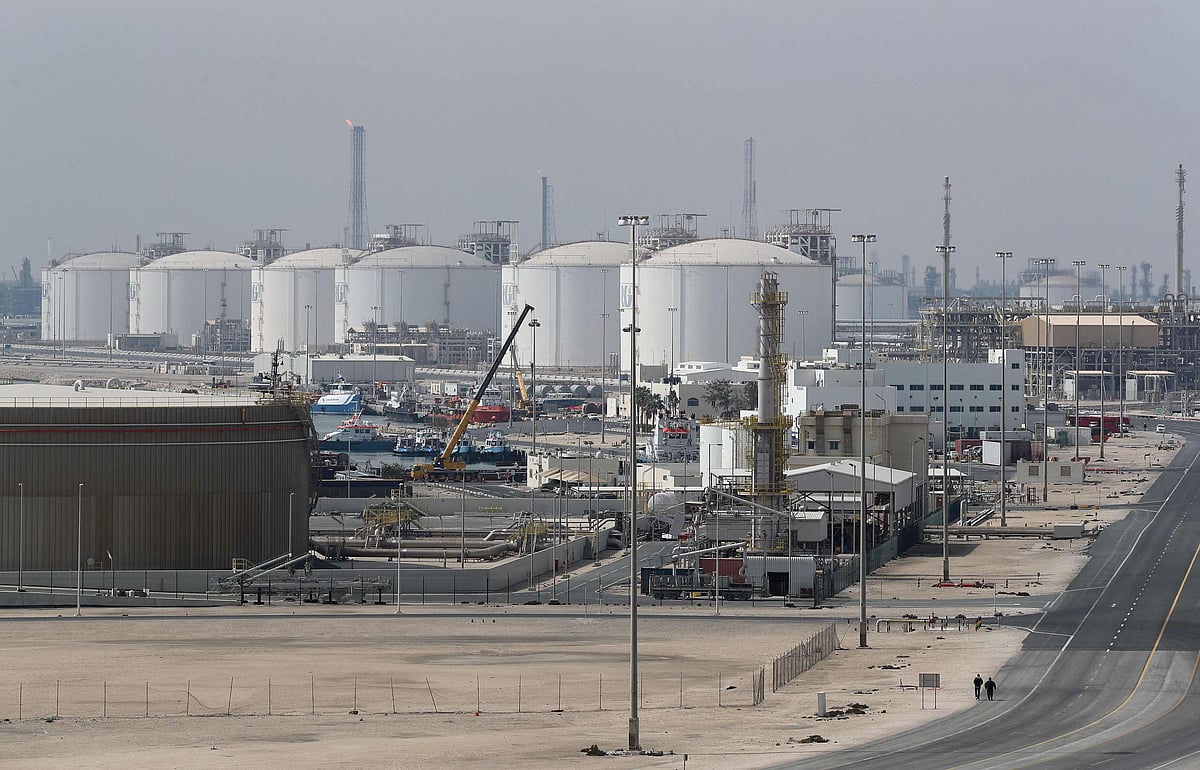 This picture shows the Ras Laffan Industrial City, Qatar’s principal site for production of liquefied natural gas and gas-to-liquid, administrated by Qatar Petroleum, some 80 kilometers (50 miles) north of the capital Doha, on 6 February 2017