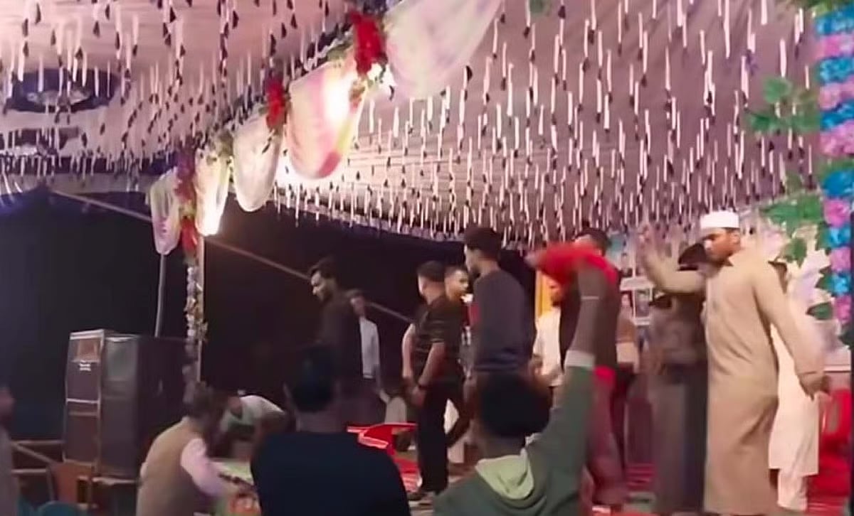 A group of people attacks the Baul music gathering at a shrine in Bishwanath Upazila of Sylhet in the night of 22 March 2026