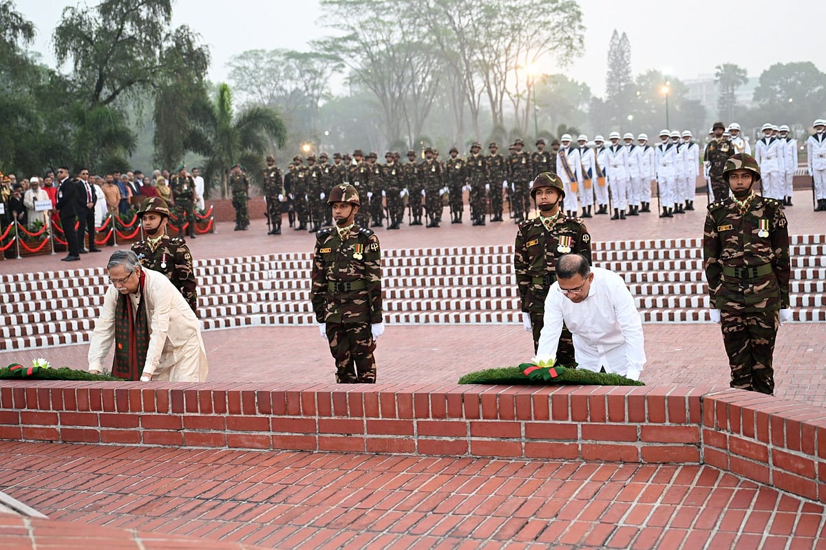 President Mohammed Shahabuddin and Prime Minister Tarique Rahman pay rich tributes to the Liberation War martyrs by placing wreaths at the National Memorial, Savar on 26 March 2026