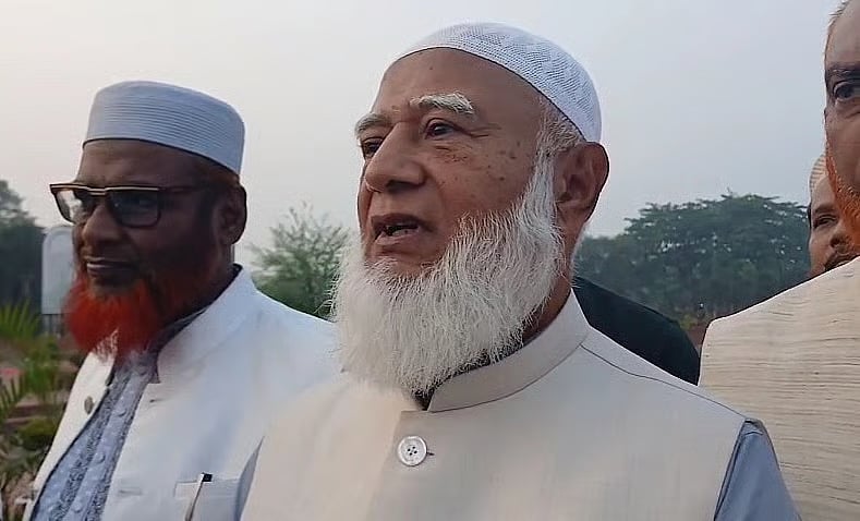 Leader of the Opposition in the National Parliament and ameer of Jamaat-e-Islami, Shafiqur Rahman talks to the media after paying respect to the Liberation War martyrs at National Memorial, Savar marking Independence and National Day on 26 March 2026