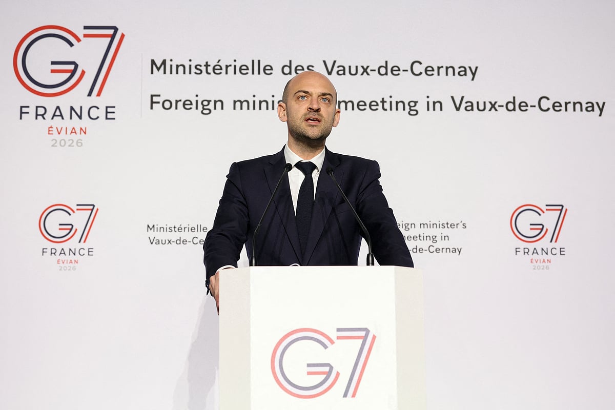 France’s Foreign Affairs Minister Jean-Noel Barrot delivers a press conference following a G7 Foreign Ministers’ meeting at the Vaux-de-Cernay Abbey in Cernay-la-Ville outside Paris, on 27 March 2026