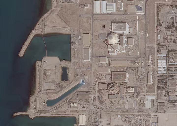 Satellite image shows the Bushehr Nuclear Power Plant, in Bushehr Province, Iran, 26 May, 2025.