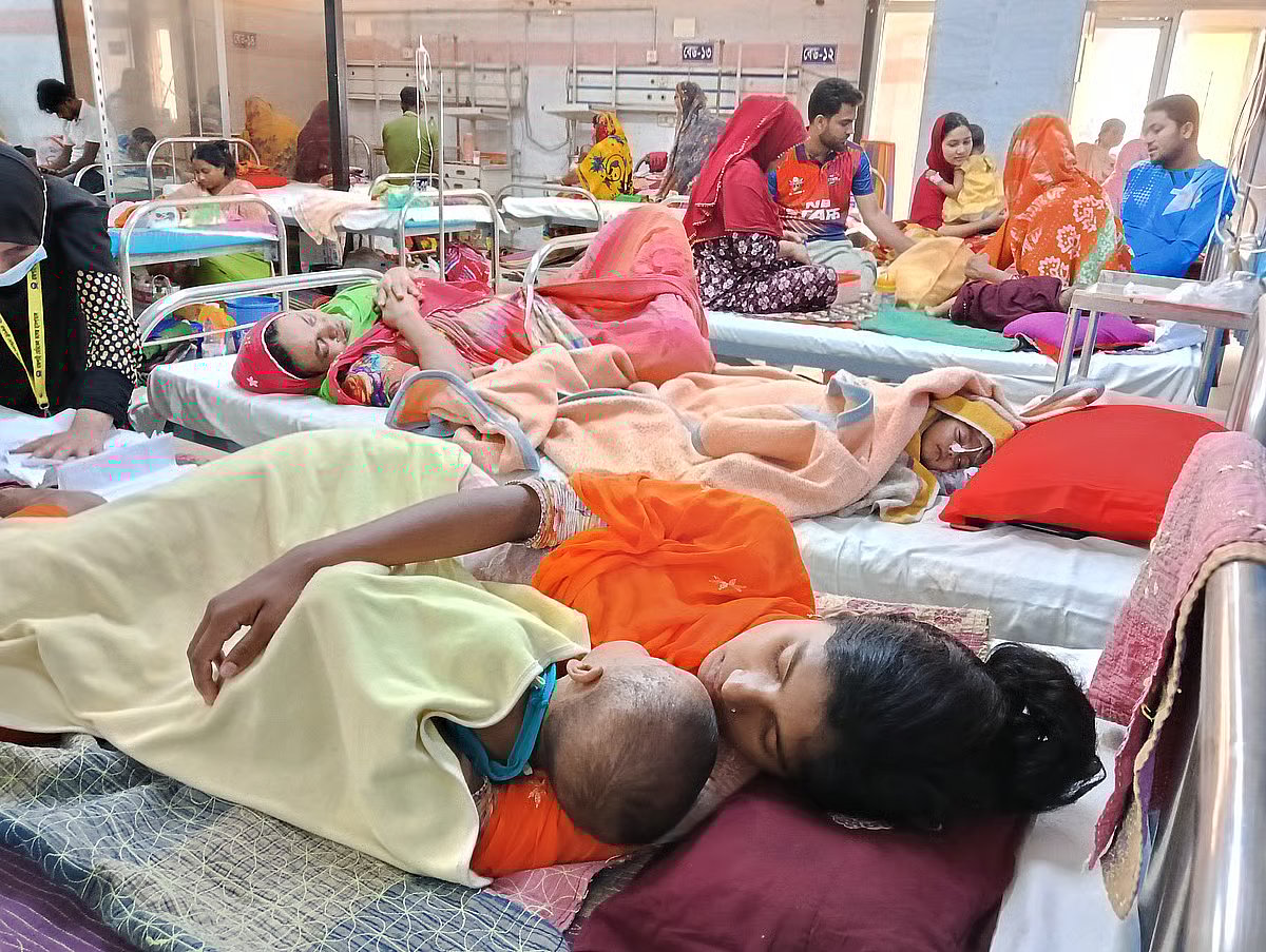 Eighty-four children infected with measles were on the ICU waiting list between 1 and 26 March. Photo taken at Rajshahi Medical College Hospital on 29 March 2026.