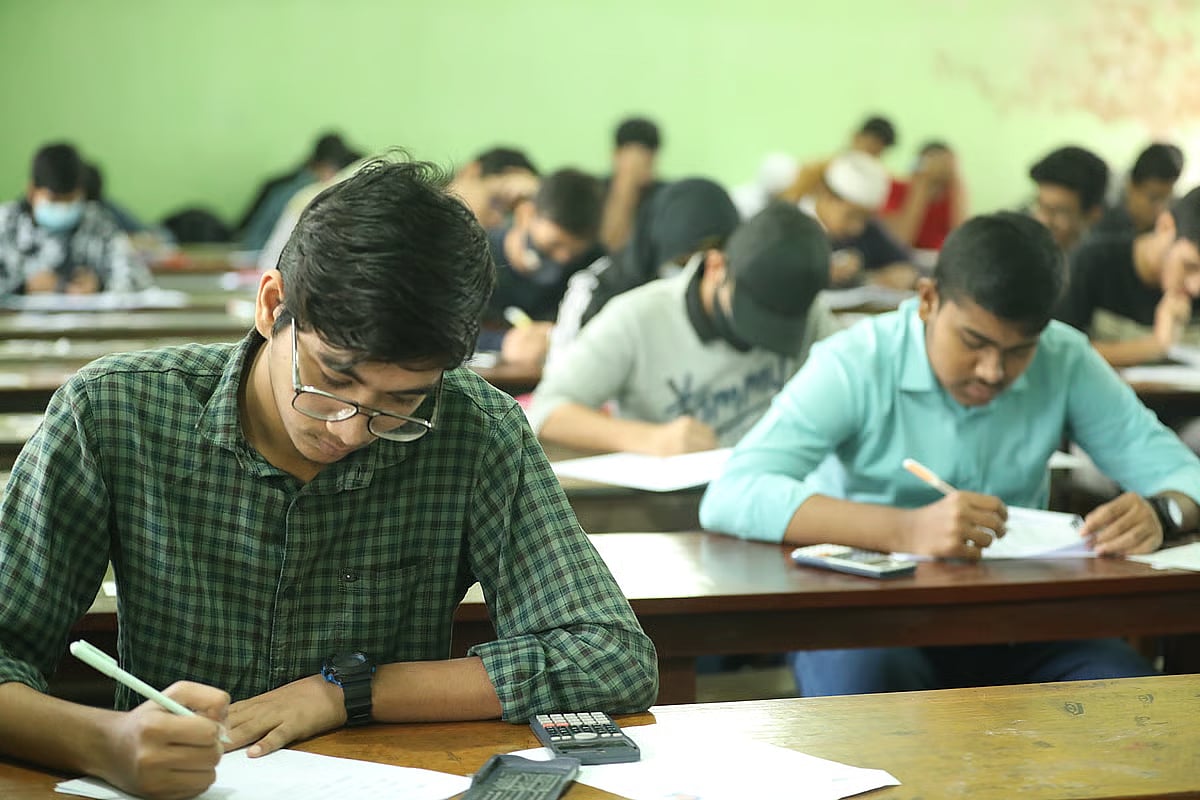 Candidates are taking written examination.