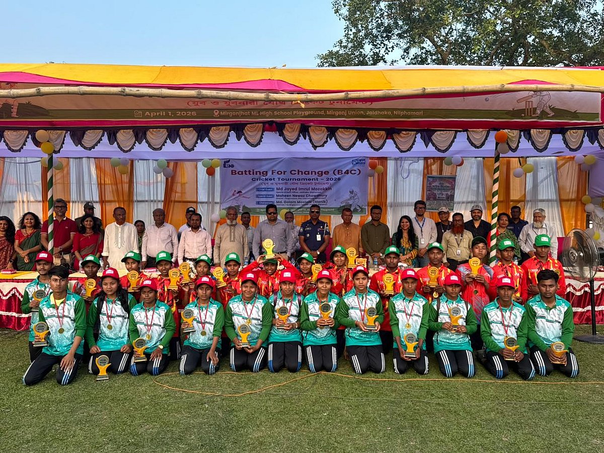 Girls and boys competed side by side in the “Batting for Change (B4C) Cricket Tournament 2026”