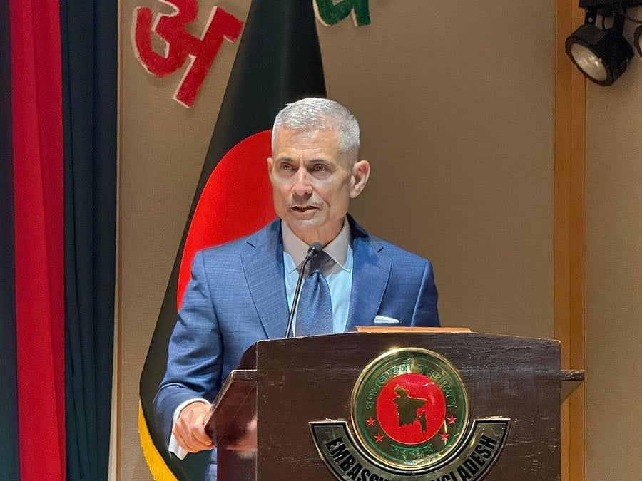 US Assistant Secretary of State for South and Central Asian Affairs Paul Kapur speaks at an event