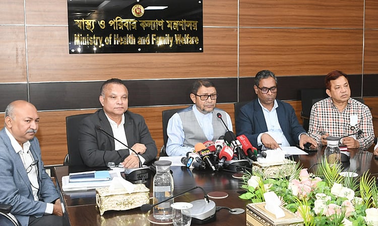 Health and Family Welfare Minister Sardar Md. Sakhawat Hossain held a press conference at the Secretariat today