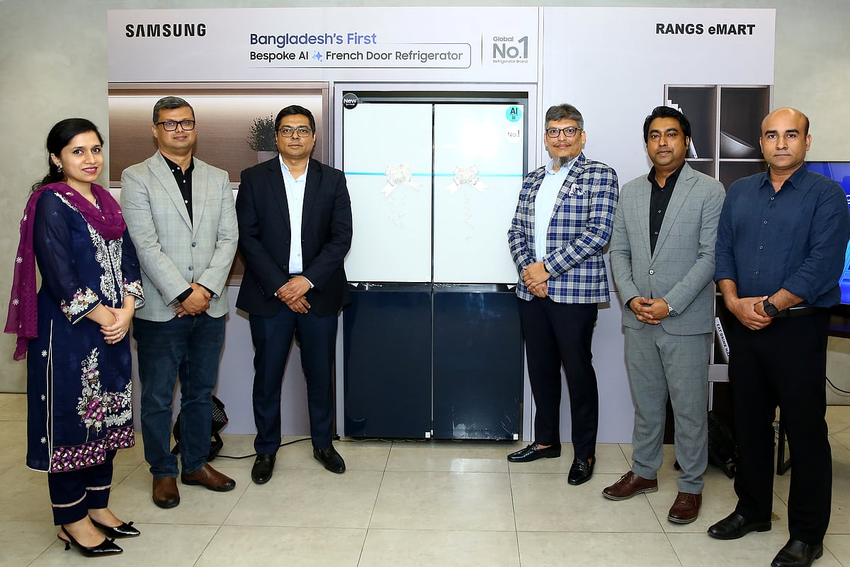 Samsung Bangladesh has launched it's first-ever French Door refrigerator with built-in AI capability, the RF59.