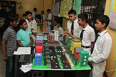 Students presenting their projects to visitors at the 68th SGHSC Annual and 16th National Science Festival-2025 organised by Gregorian Science Club at SGHSC campus .