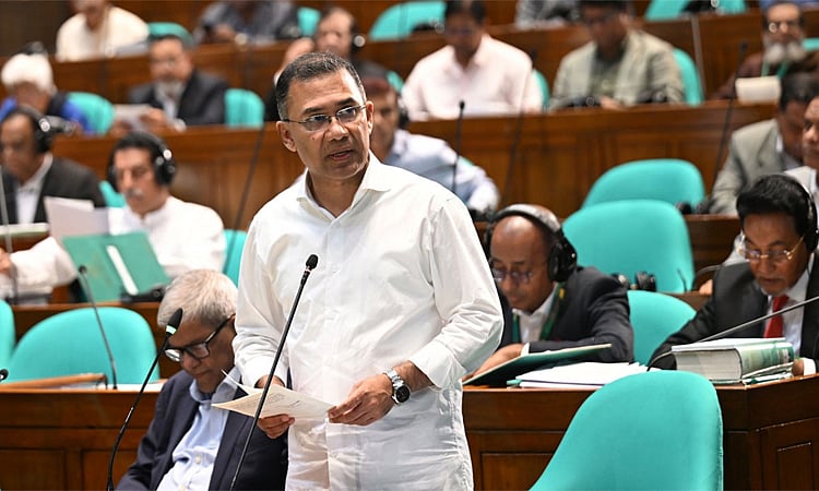Prime Minister Tarique Rahman speaks in parliament