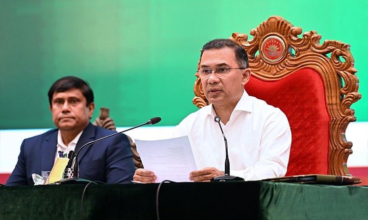 Prime Minister Tarique Rahman addresses a Darbar for the military officials at the Dhaka Cantonment Auditorium on 12 April 2026