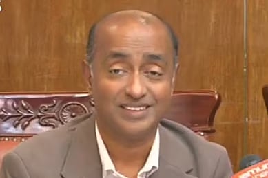 Law minister Md Asaduzzaman addresses a press briefing at parliament. 12 April