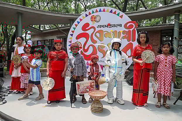 Children dress up in various costumes for the ''Dress as You Like'' competition.