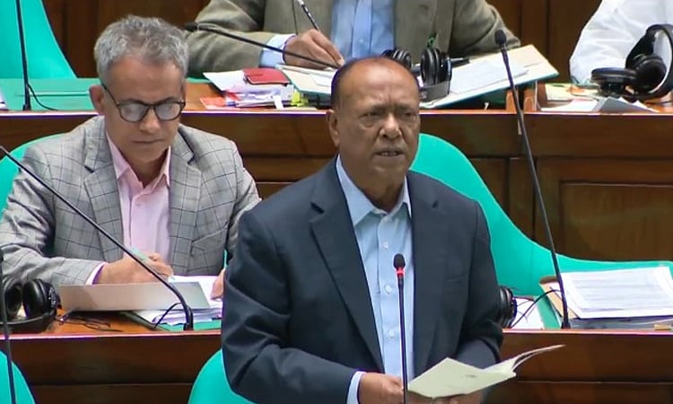 Environment, Forest and Climate Change Minister Abdul Awal Mintoo answers to a starred question in the Jatiya Sangsad on 15 April 2026