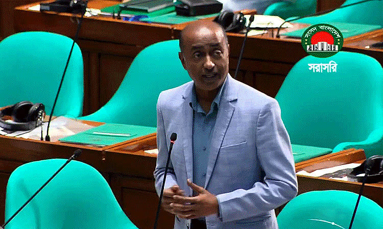 Law, Justice and Parliamentary Affairs Minister Md Asaduzzaman in the National Parliament on 16 April 2026.