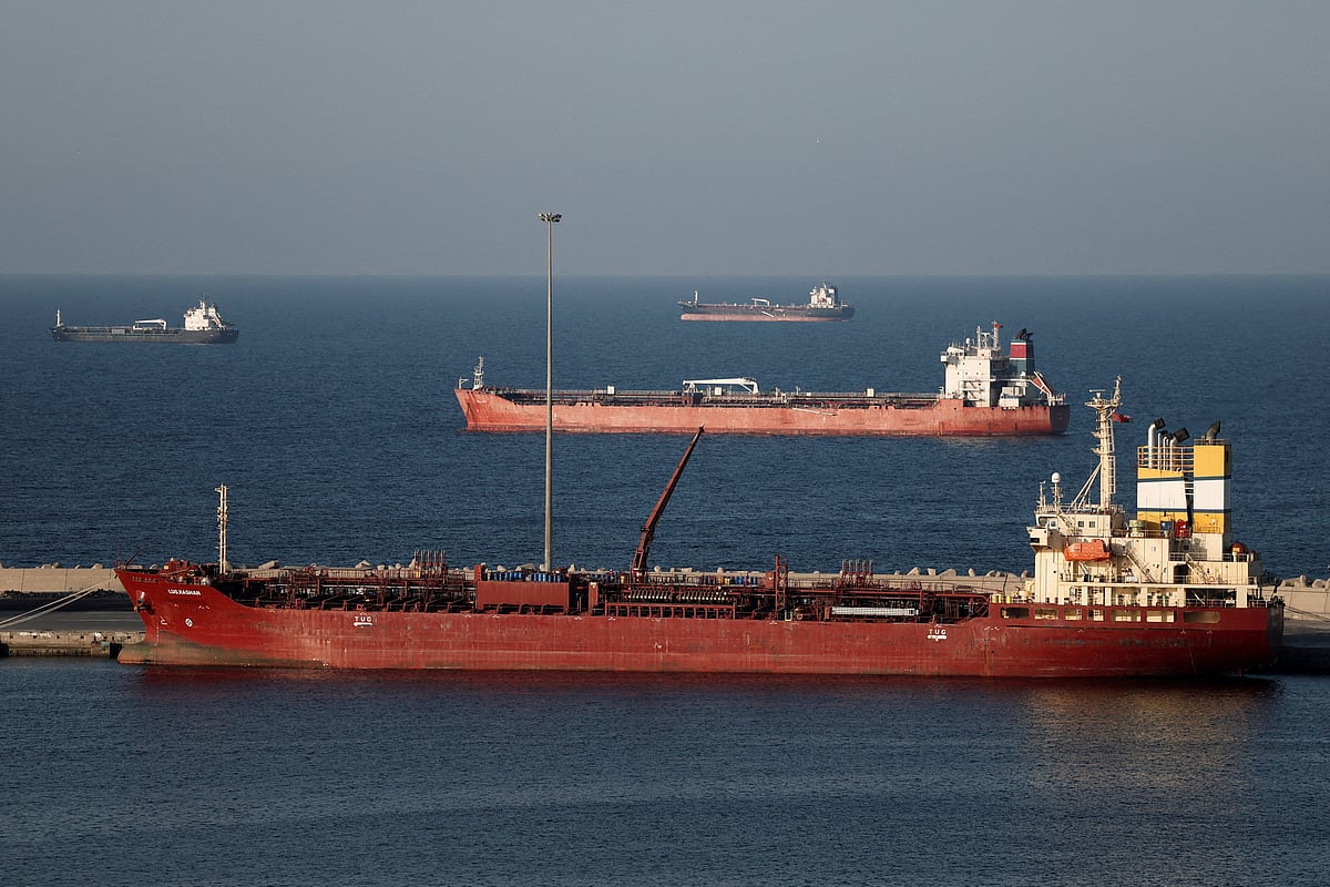 Luojiashan tanker sits anchored in Muscat, as Iran vows to close the Strait of Hormuz, amid the U.S.-Israeli conflict with Iran, in Muscat, Oman, 7 March 2026.