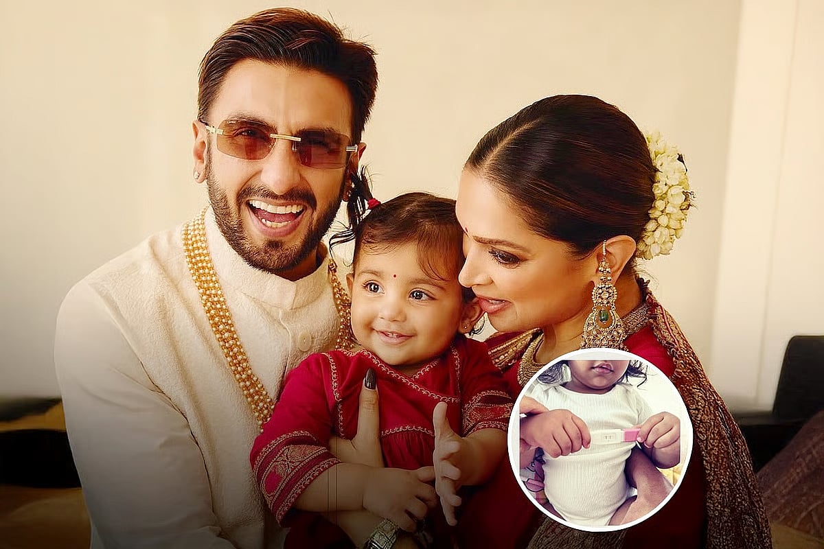 Deepika Padukone and Ranveer Singh with their daughter Dua.