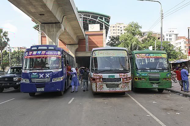 Public transport in Dhaka city is still largely bus-dependent