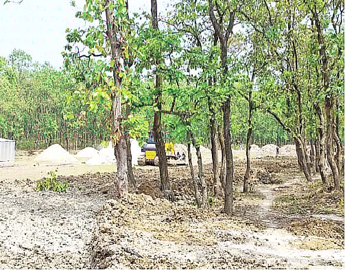 Gazipur City Corporation is constructing a secondary transfer station (STS) inside the sal forest in the Rajendrapur area along the Dhaka–Mymensingh highway.