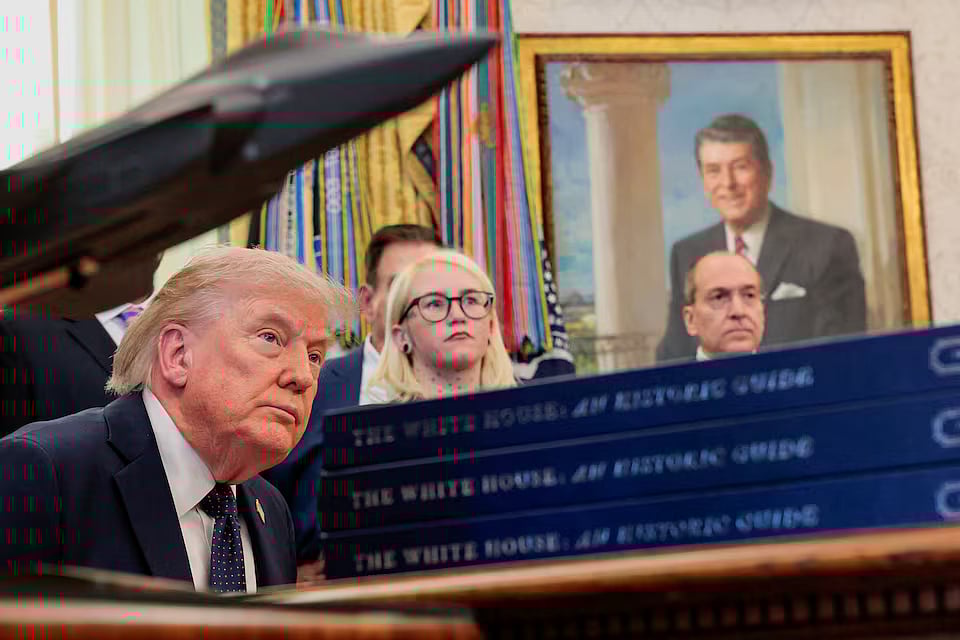 US President Donald Trump participates in a healthcare affordability event in the Oval Office at the White House in Washington, DC, US, 23 April, 2026.