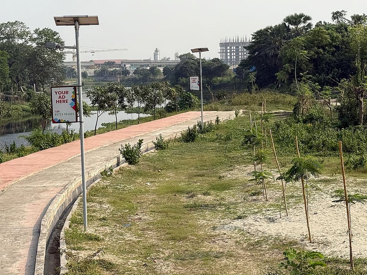 The work to create a green zone on both sides of the Tongi canal near Neela Market in Sector 1 of Purbachal was taken up by Dhaka North City Corporation (DNCC), which then assigned the work to Vivid Construction